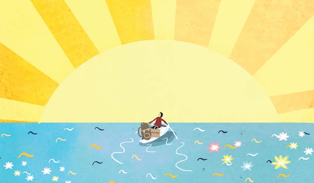 row boat sunshine